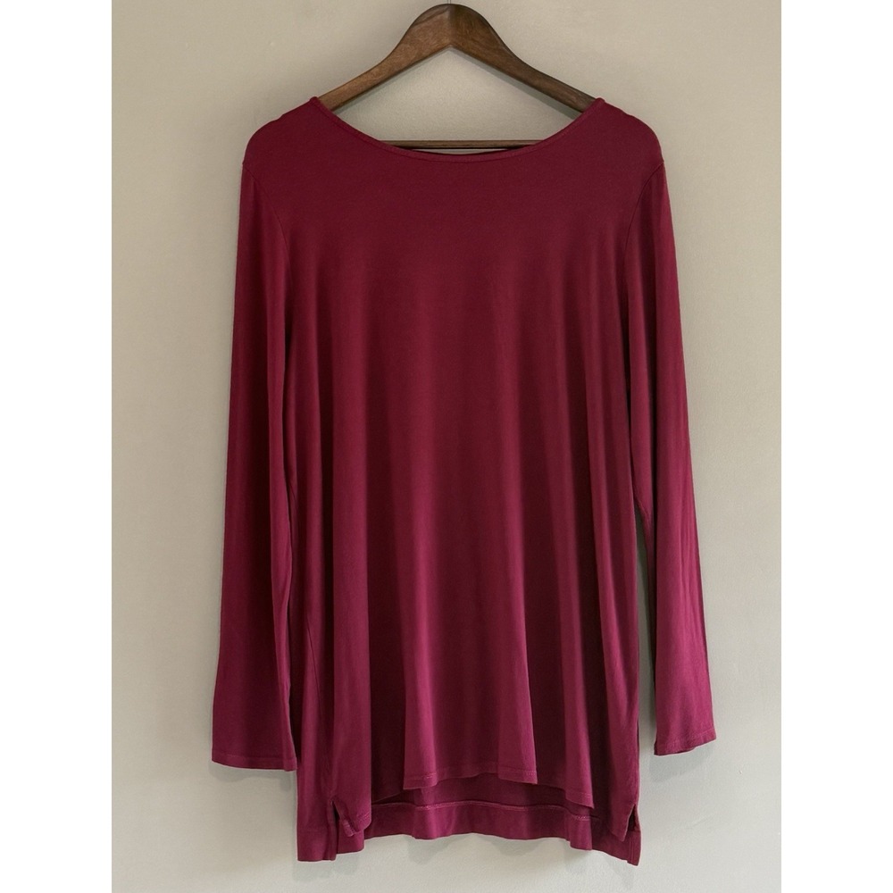 J Jill Wearever Collection Jersey Knit Tunic Top Scoop Neck Relaxed Stretch Lg - Picture 2 of 14